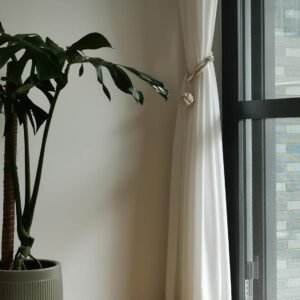 Curtain Tiebacks, 2 Packs Heavy Duty Tiebacks, Indoor/Outdoor Decorative Tie Knot Curtain Holdbacks (Gray)