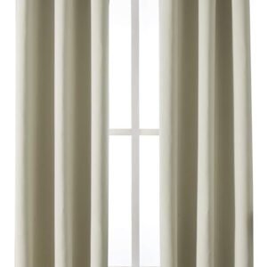 Grommet Room Darkening Curtains for Bedroom and Living Room - 2 Panels Set Thermal Insulated Blackout Curtains (Beige, 42W x 63L)
