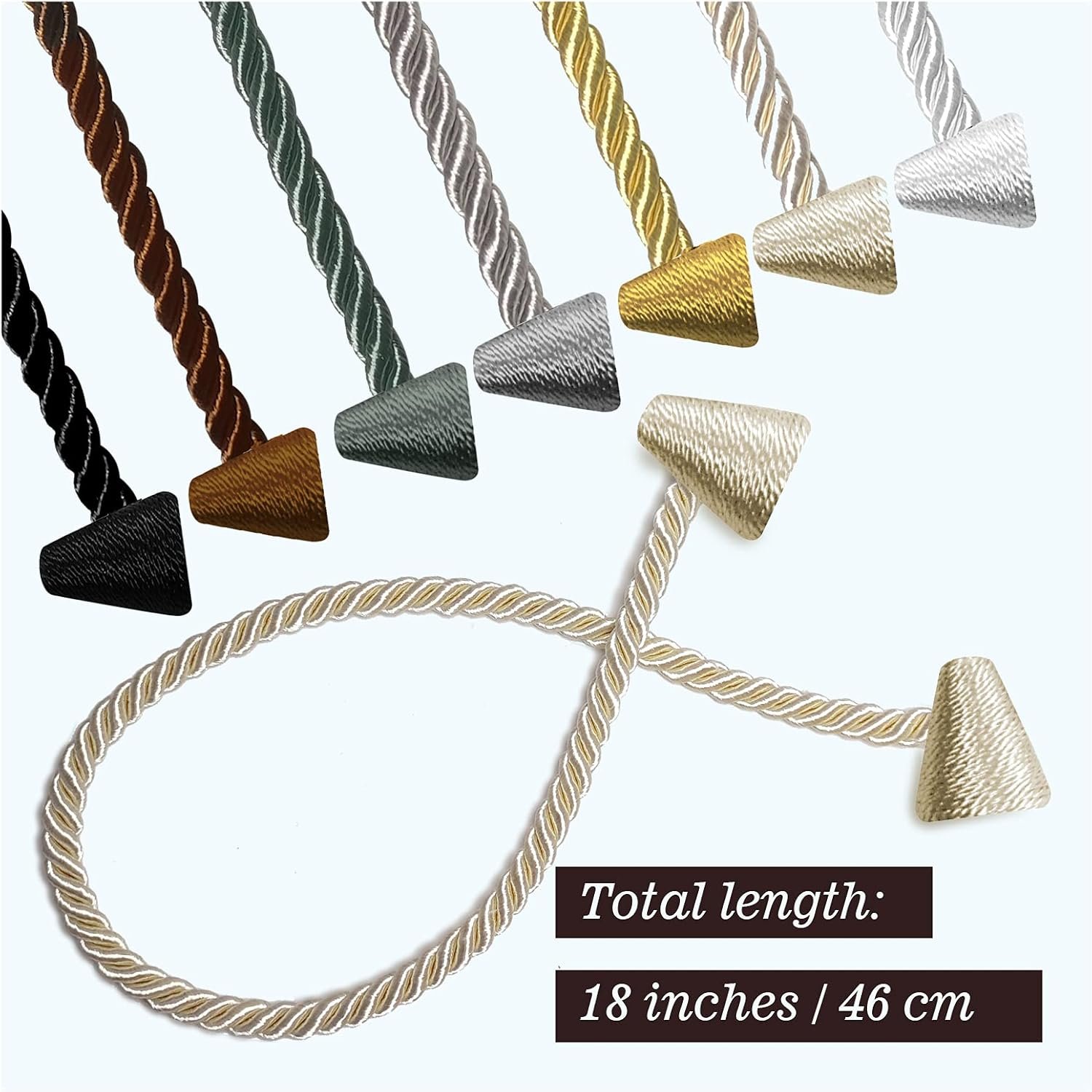 Magnetic Curtain Tiebacks White 2pcs, Curtain Tiebacks Buckles Holdbacks Holders Hooks Clip for Home Bedroom Office Decorative Curtain - Image 2