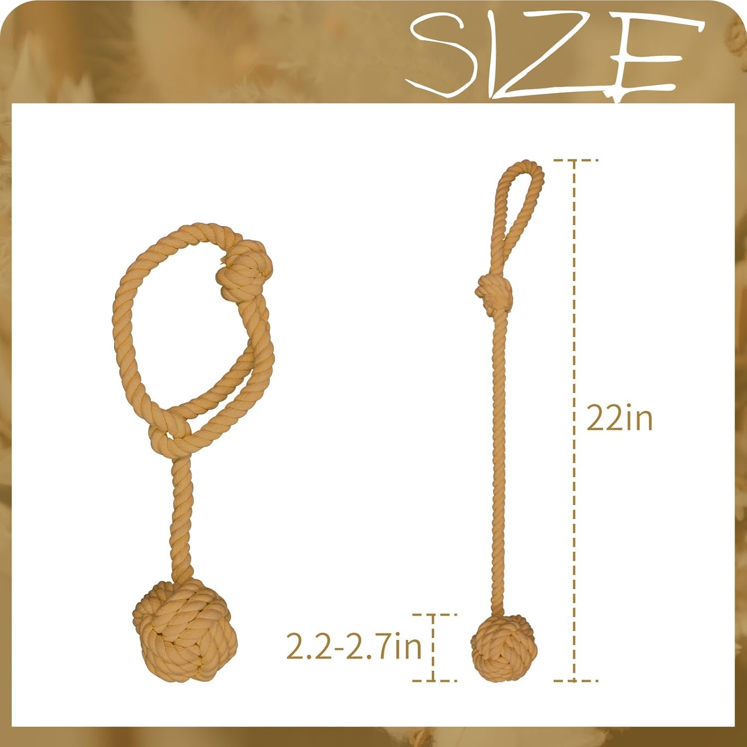 Curtain Tiebacks, 2 Packs Curtain Rope Tieback, Heavy Duty Curtain Tie Backs for Curtains, Indoor Outdoor Curtain Tiebacks, Handmade Rural Decorative Tie Knot Curtain Holdbacks (Coffee) - Image 2