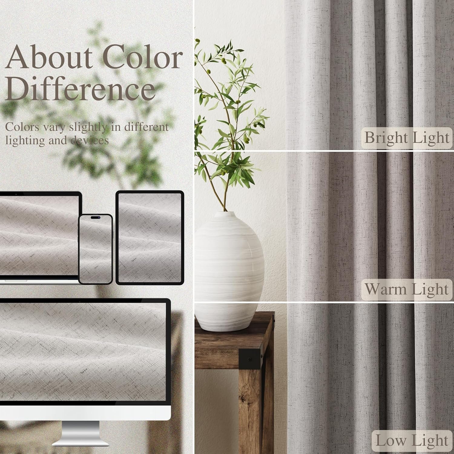 Silver Linen Blackout Curtains for Bedroom Windows Farmhousse Back Tab Rod Pocket Thermal Insulated Curtains 84 Inch Length 2 Panels Set Full Black Out Room Darkening Drapes for Living Room 52X84 - Image 5