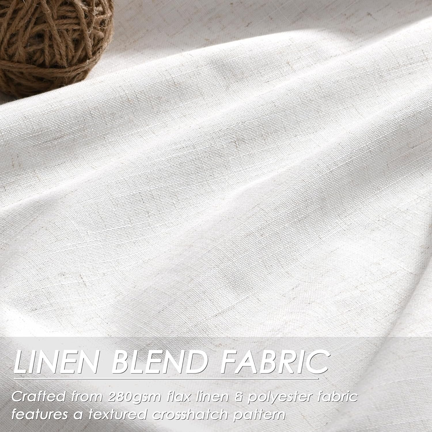 Cream Linen Blackout Curtains 84 inch Length 2 Panels Set for Bedroom Thermal Insulated 100% Blackout Linen Drapes Back Tab Neutral Rustic Farmhouse Block Out Room Darkening Window Curtains Ivory - Image 5