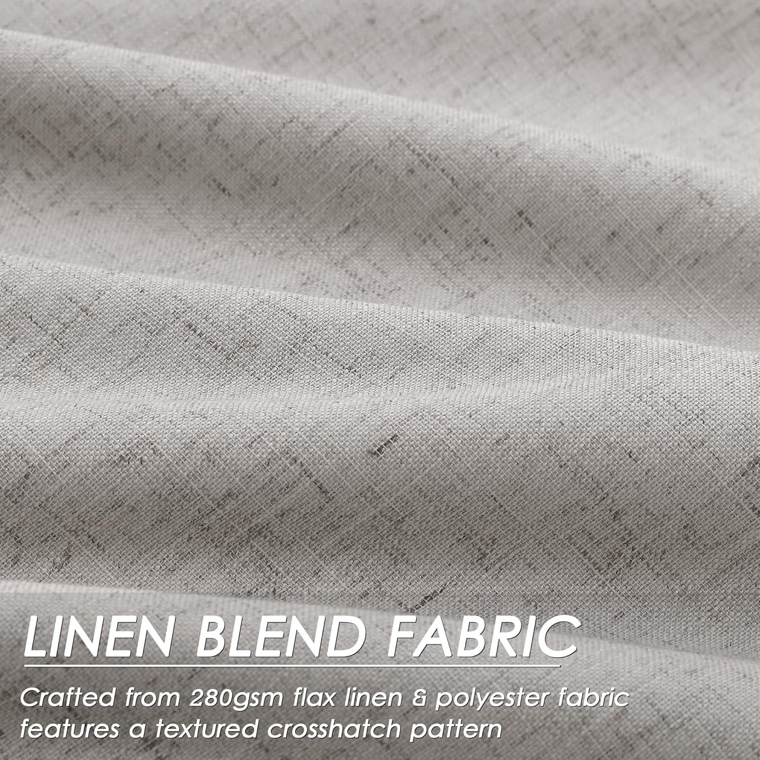 Silver Linen Blackout Curtains for Bedroom Windows Farmhousse Back Tab Rod Pocket Thermal Insulated Curtains 84 Inch Length 2 Panels Set Full Black Out Room Darkening Drapes for Living Room 52X84 - Image 6